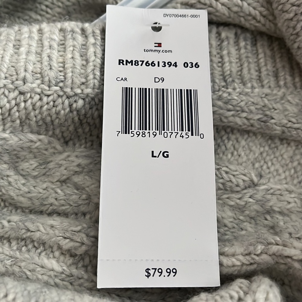 Tommy Hilfiger Heather Gray Cable Knit Cardigan - Picture 4 of 4